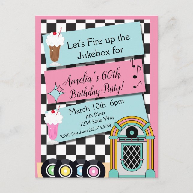 Convite de Aniversário para Qualquer Idade para um (Frente)