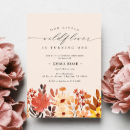 Convite de Aniversário para Queda de Flor de Flor