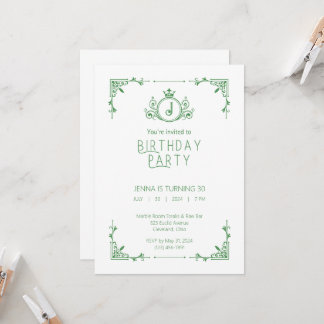 Convite de Aniversário para Queda Verde e Branca 2