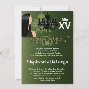 Convite de aniversário para Quinceanera, 5 x 7