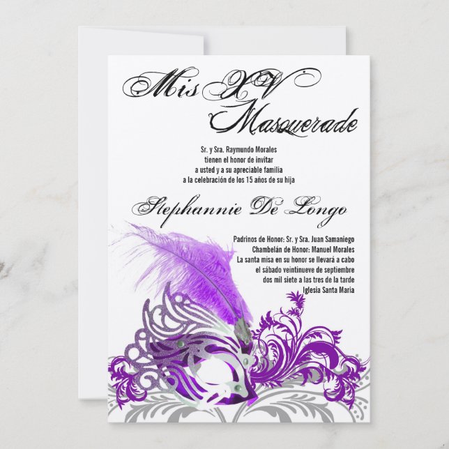 Convite de Aniversário para Quinceanera 5x7 (Frente)