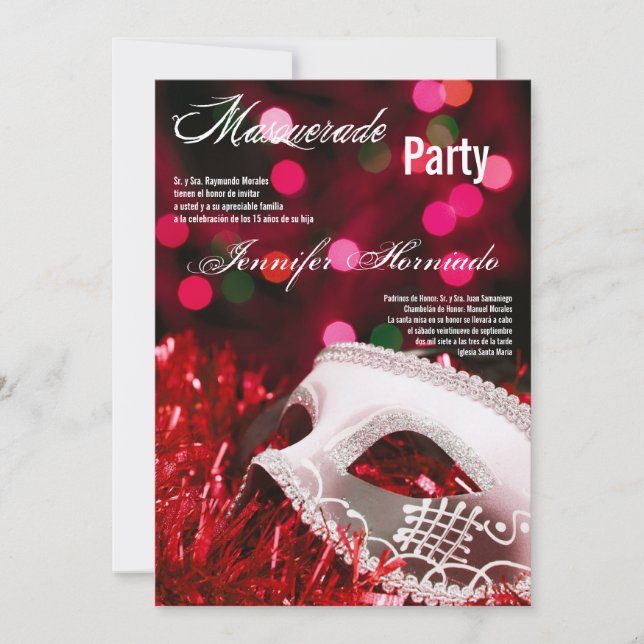 Convite de Aniversário para Quinceanera 5x7 (Frente)
