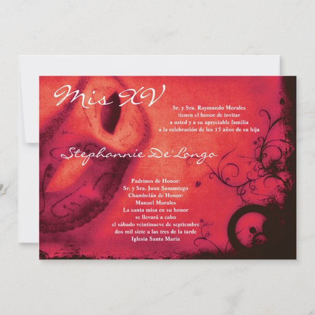 Convite de Aniversário para Quinceanera 5x7 (Frente)