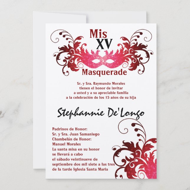 Convite de Aniversário para Quinceanera 5x7 (Frente)