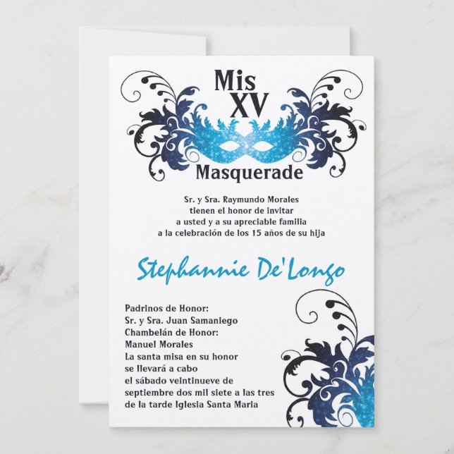Convite de Aniversário para Quinceanera 5x7 (Frente)