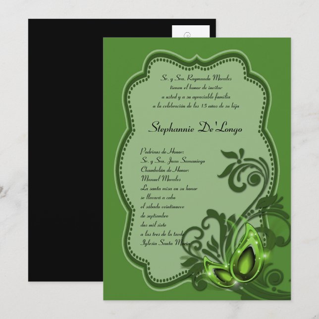 Convite de Aniversário para Quinceanera 5x7 (Frente/Verso)