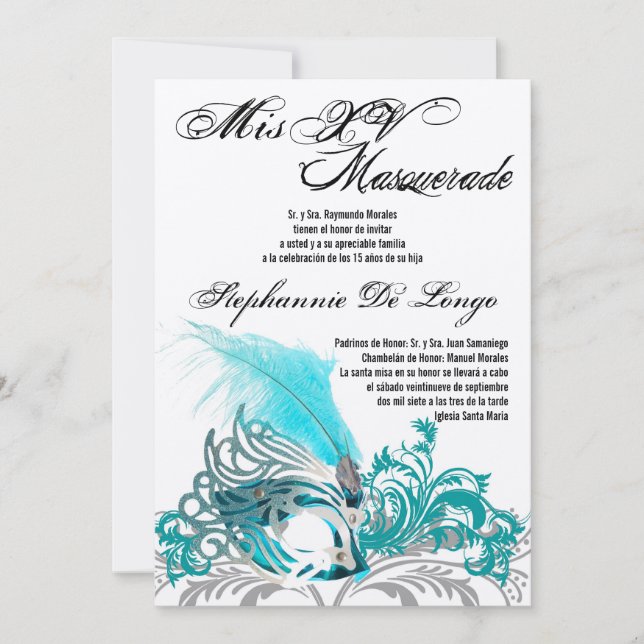 Convite de Aniversário para Quinceanera 5x7 (Frente)
