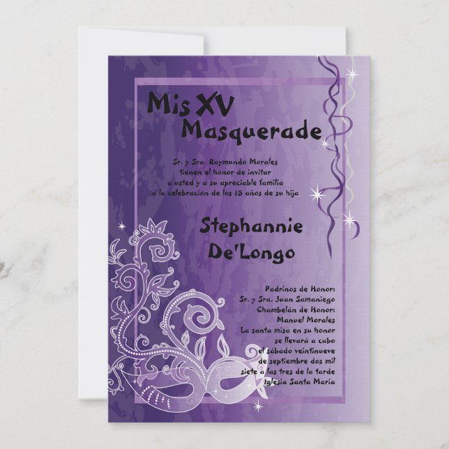 Convite de Aniversário para Quinceanera 5x7 (Frente)