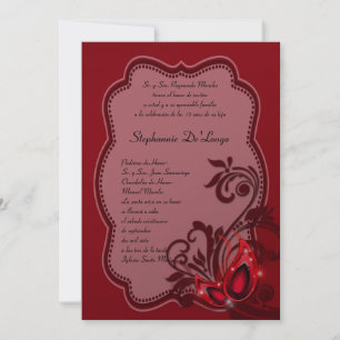 Convite de Aniversário para Quinceanera 5x7