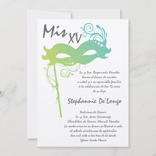 Convite de Aniversário para Quinceanera 5x7 (Frente)