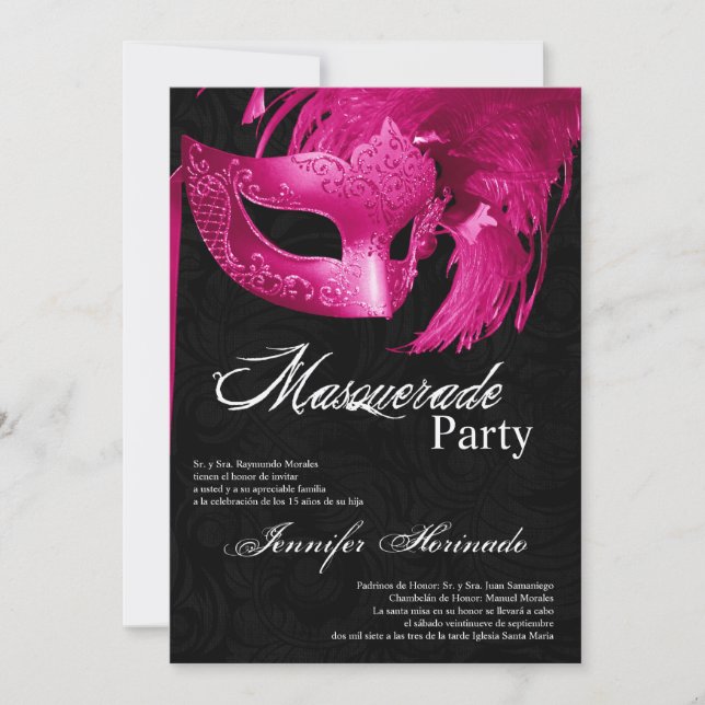 Convite de Aniversário para Quinceanera 5x7 (Frente)