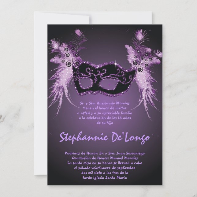 Convite de Aniversário para Quinceanera 5x7 (Frente)