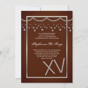 Convite de aniversário para Quinceanera, 5x7, Bro