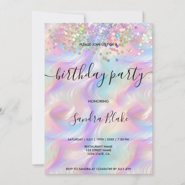 Convite de Aniversário para Raly Trendy, Moderno H (Frente)