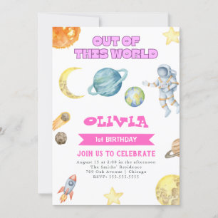 Convite de Aniversário para Raparigas do Espaço Ex