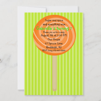 Convite De Aniversário Para Raparigas Lollipop Lar