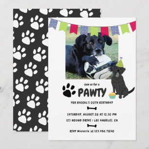 Convite de aniversário para Retriever Labrador Pre