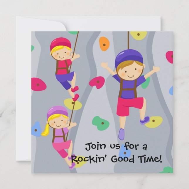 Convite de Aniversário para Rock Wall Personalizad (Frente)