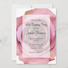 Convite de aniversário para Rosa de Primavera de d