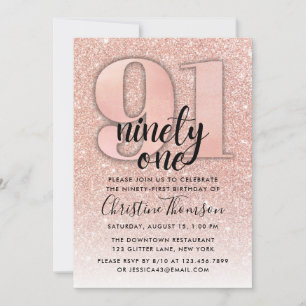 Convite de Aniversário para rua Dourada Glitter 91