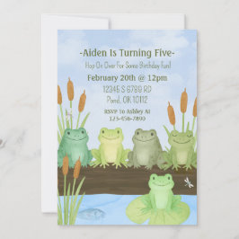 Convite de Aniversário para Sapo de Aquarela e Boc
