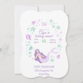 Convite de aniversário para sereia