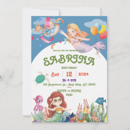 Convite de Aniversário para Sereia Magnética