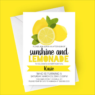 Convite de Aniversário para Sunshine e Lemonade