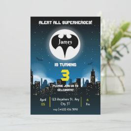 Convite de aniversário para super-herói