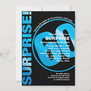 Convite de aniversário para surpresa - 60º azul
