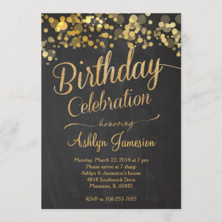 Convite de Aniversário para Surpresa com Glitter S