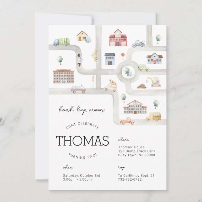 Convite de Aniversário para Transporte (Frente)