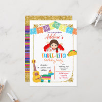 Convite de aniversário para três meninas mexicanas