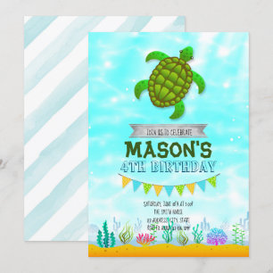 Convite de aniversário para Turtle Party