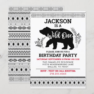 Convite De Aniversário Para Um Urso Selvagem