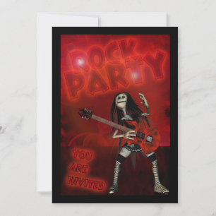 Convite de aniversário Para Uma Festa De Rock