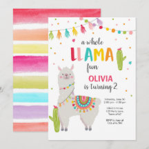 Convite De Aniversário Para Uma Garota De Llama