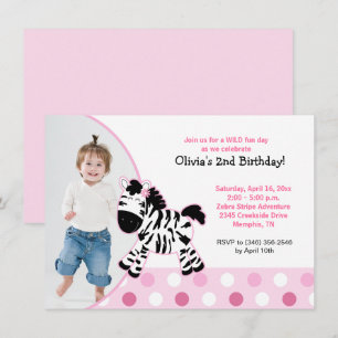 Convite De Aniversário Para Uma Garota-De-Zebra C
