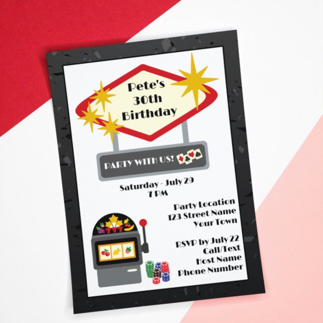 Convite de aniversário para Vegas Casino Night (Criador carregado)