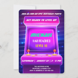 Convite de Aniversário para Videos games Retro dos