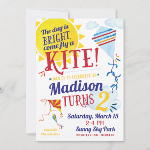 Convite de Aniversário para Voo Kite