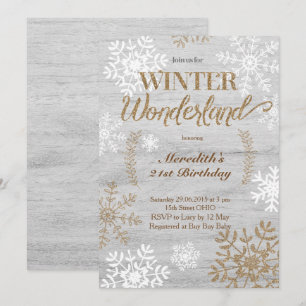 Convite de Aniversário para Wonderland Winter