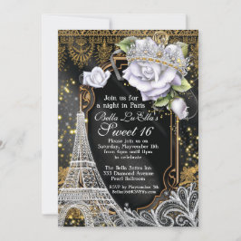 Convite de aniversário Paris Bling e Diamantes