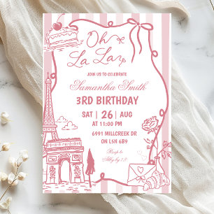 Convite de Aniversário Parisiense Café Escrito à M
