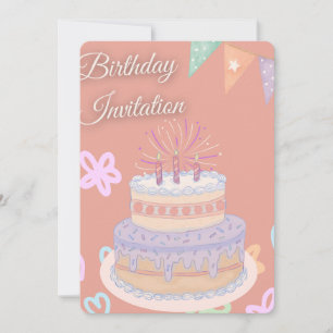 Convite de Aniversário Pastel Par de Aniversário