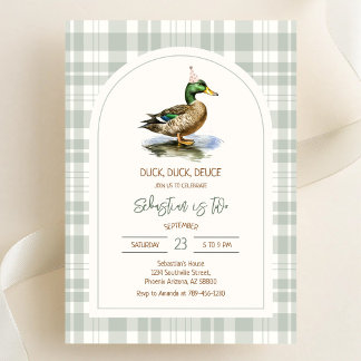 Convite de Aniversário Pato Pato Dois Pato-real
