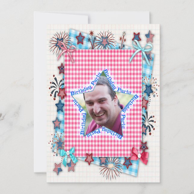 Convite de aniversário Patriótico (Frente)