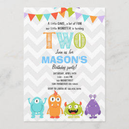 Convite de aniversário pequeno do monstro