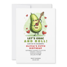 Convite de Aniversário Personalizado Abacate Fofo