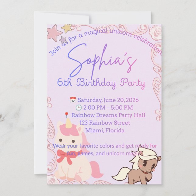 Convite de Aniversário Personalizado | Aniversário (Frente)